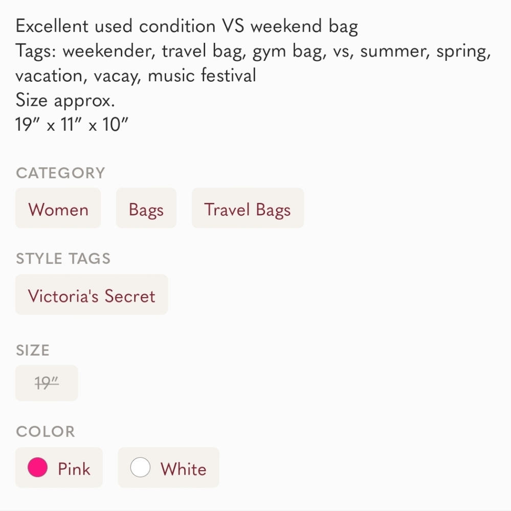 Victoria’s Secret large travel gym bag - Picture 14 of 14
